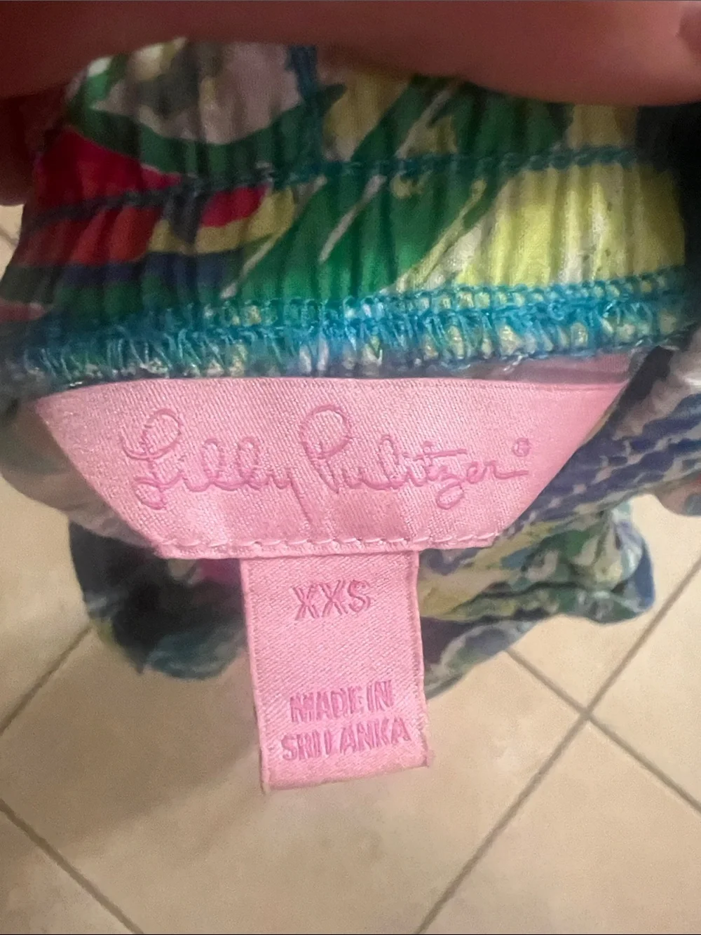 Lilly Pulitzer Multicolor Tropical Print Athletic Shorts - Blue/Green/Pink